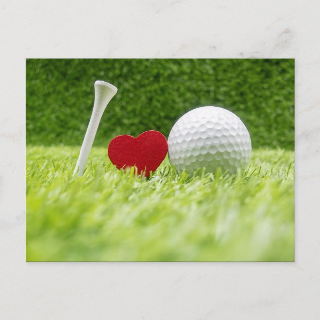 I love golf I love you with golf ball and tee Postcard (Front)