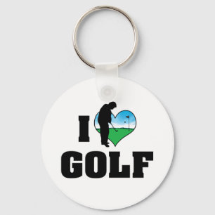 I Love Golf Keychain