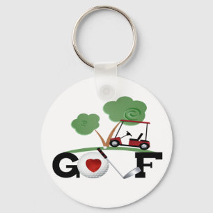 I Love Golf Keychain