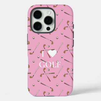 I love golf pink iPhone 16 pro case