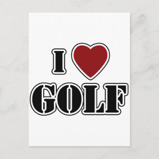 I Love Golf Postcard