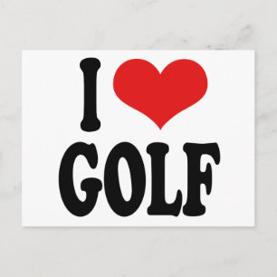 I Love Golf Postcard