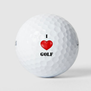 I love Golf red heart Balls