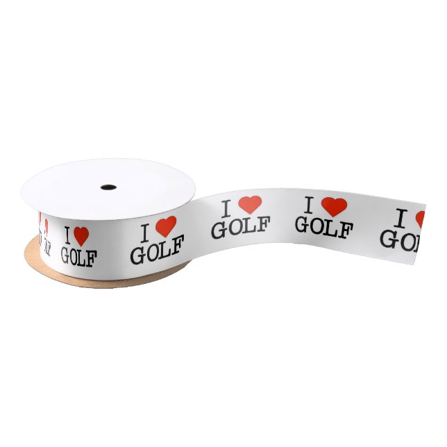 I Love Golf Satin Ribbon (Spool)