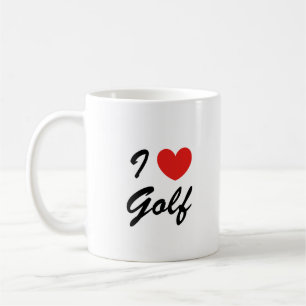 I Love Golf Sports Typographie Coffee Mug