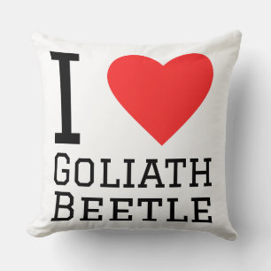 I love Goliath beetle Throw Pillow