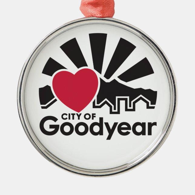 I Love Goodyear Glass and Metal Ornament (Front)