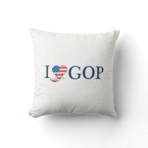 "I Love GOP" 16" x 16" Pillow.
