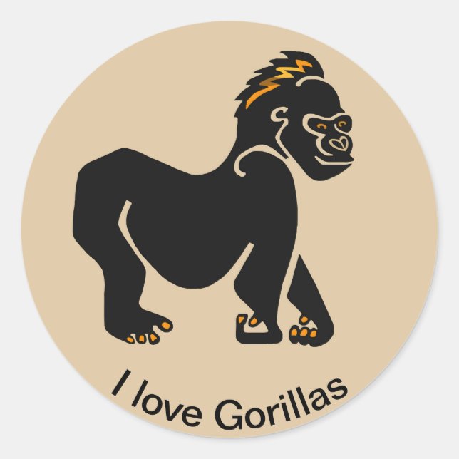  I love GORILLAS - Animal lover - wildlife Classic Round Sticker (Front)