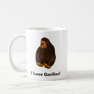 I Love Gorillas! Cartoon Coffee Mug