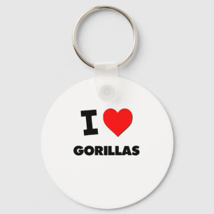 I Love Gorillas Keychain