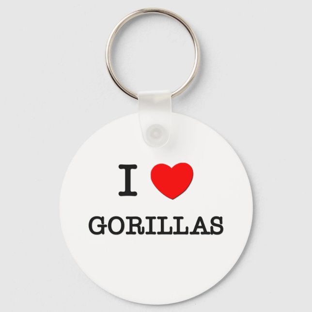 I Love GORILLAS Keychain (Front)