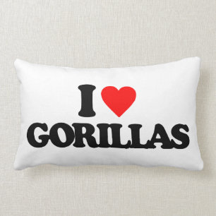I LOVE GORILLAS LUMBAR PILLOW