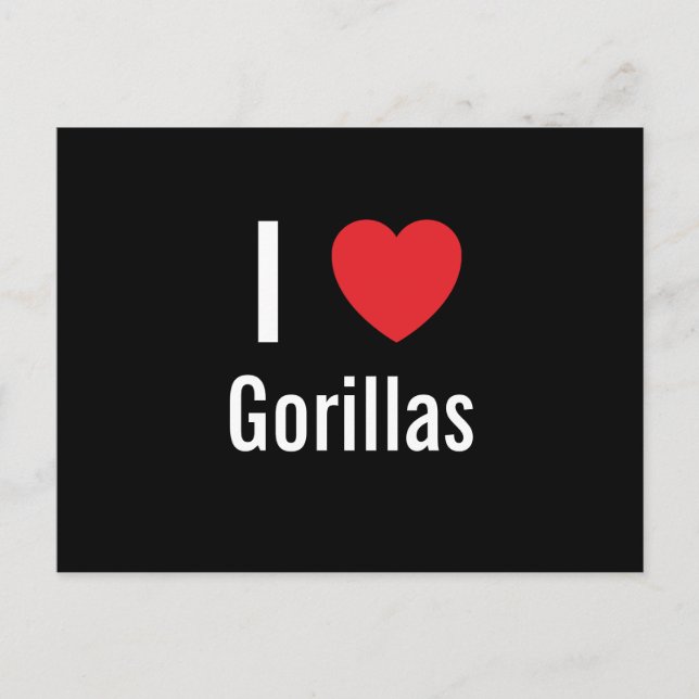 I love Gorillas Postcard (Front)