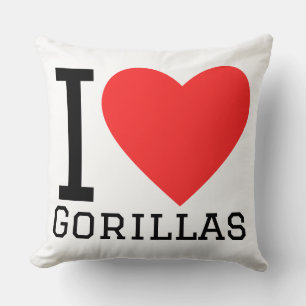 I love gorillas throw pillow