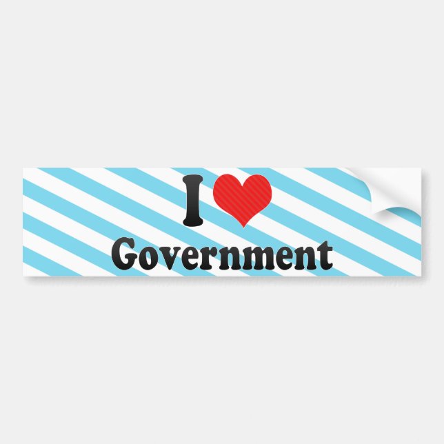 I Love Government Bumper Sticker (Front)