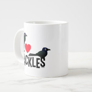 I Love Grackles Large Coffee Mug