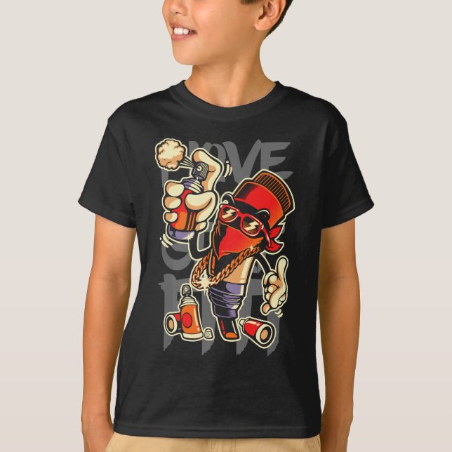 I Love Graffiti Art Spray Paint Graffiti Artist Ur T-Shirt (Front)