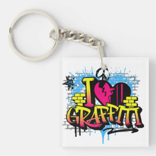 I Love Graffiti – Urban Street Art Keychain