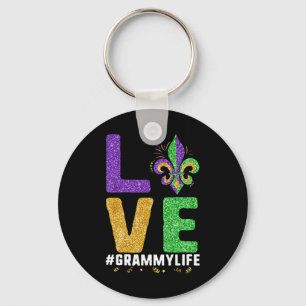 I Love Grammy Life Mardi Gras Grammylife Fleur De  Keychain