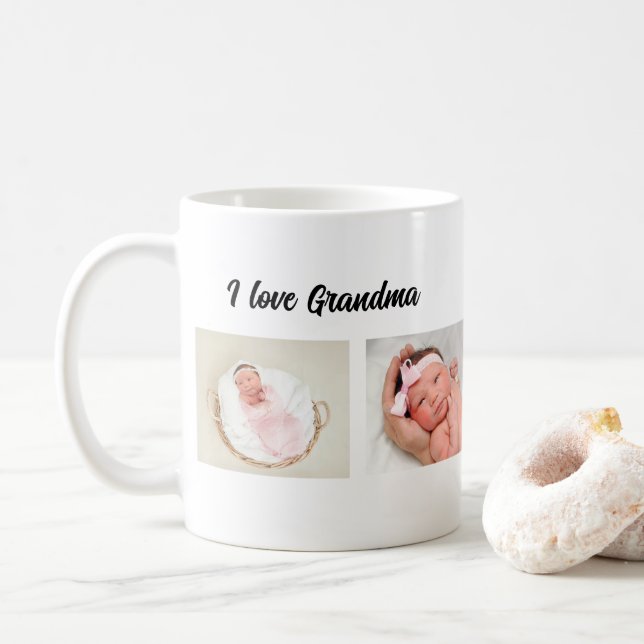 I Love Grand-mère Custom Photo Mug (Avec donut)