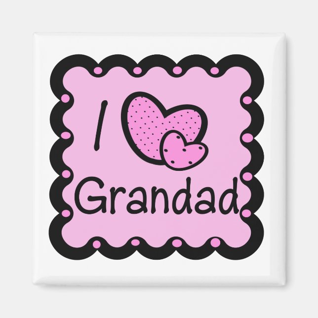 I Love Grandad Cute T-Shirt Magnet (Front)