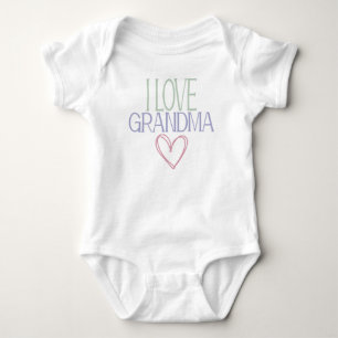 I love grandma cute doodle heart baby bodysuit