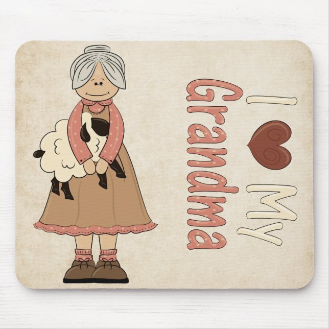 I Love Grandma Mousepad (Front)