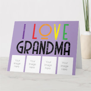 i love grandma photos Folded Greeting Card