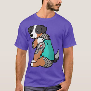 I Love Grandma Tattoo Australian Shepherd Dog T-Shirt