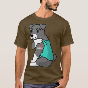 I Love Grandma Tattoo Schnauzer Grandmother Dog T-Shirt
