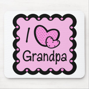 I Love Grandpa Cute T-Shirt Mouse Pad