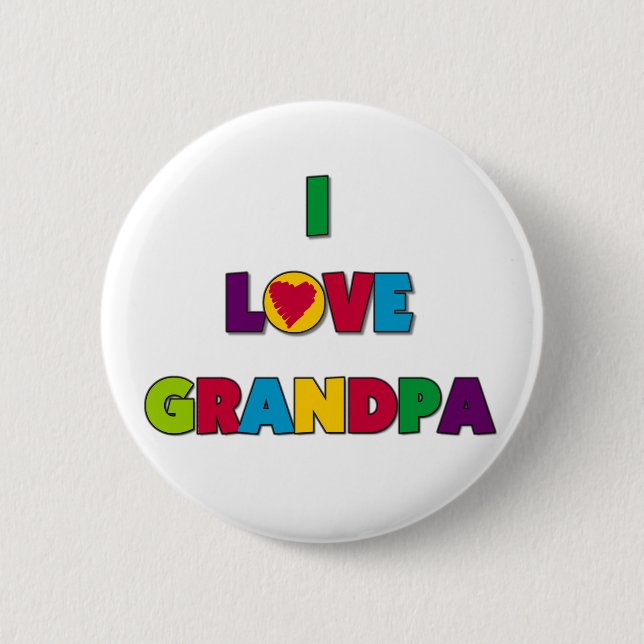 I Love Grandpa Tshirts and Gifts 2 Inch Round Button (Front)