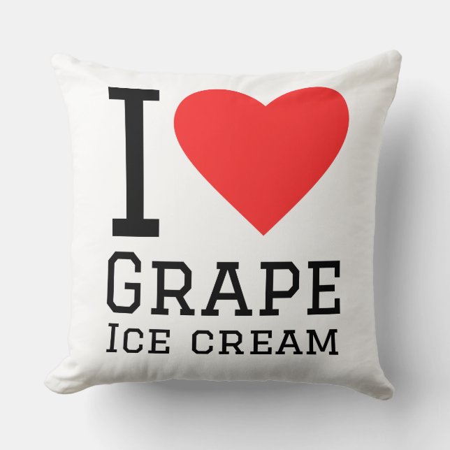 I love grape ice cream throw pillow (Front)