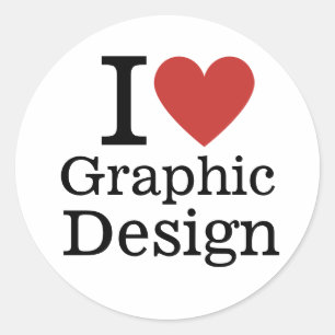 I ❤️ Love Graphic Design for Student/Faculty Classic Round Sticker