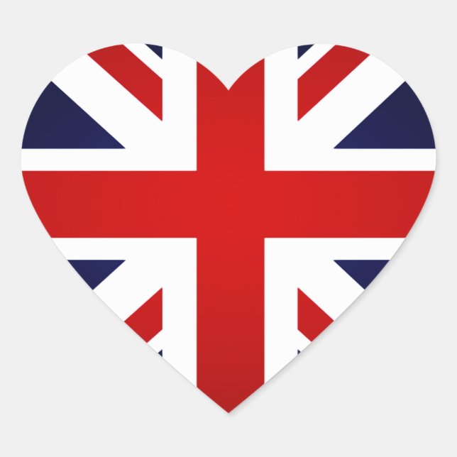 I Love Great Britain - Union Jack British flag Heart Sticker (Front)