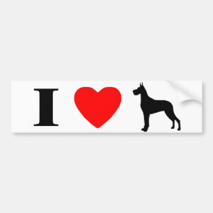 I Love Great Danes Bumper Sticker
