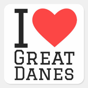 I love great danes square sticker