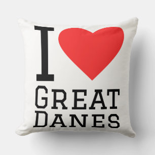 I love great danes throw pillow