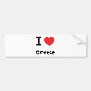 I love greece bumper sticker
