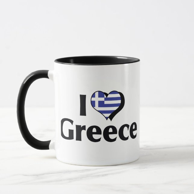 I Love Greece Flag Mug (Left)