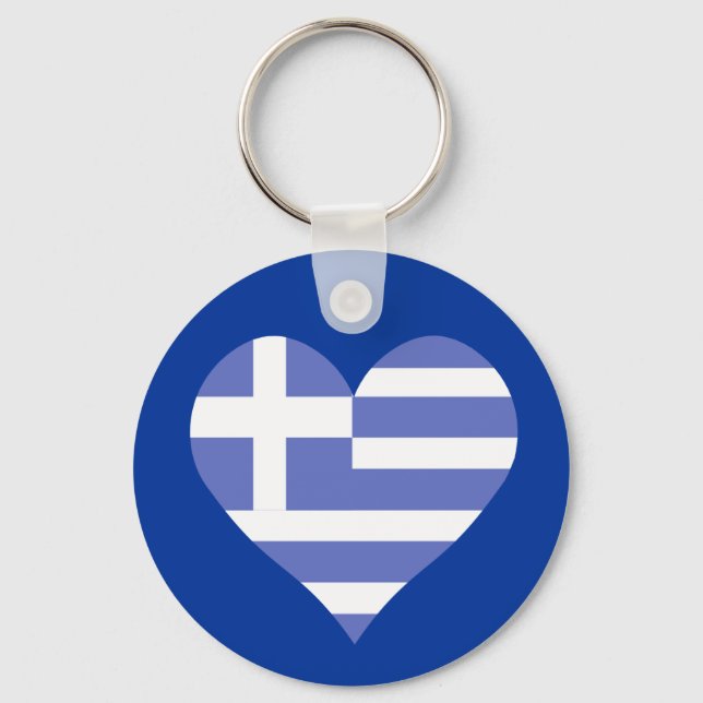 I Love Greece Heart Keychain (Front)