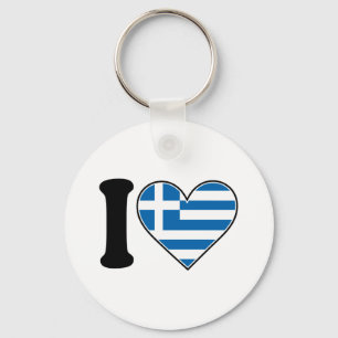 I Love Greece Keychain