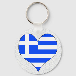 I Love Greece Keychain