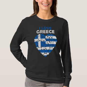 I Love Greece Proud To Be Greek Flag Greece T-Shirt
