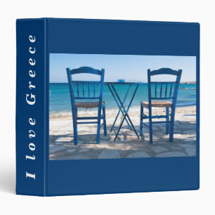 I love Greece taverna photo blue and white Binder