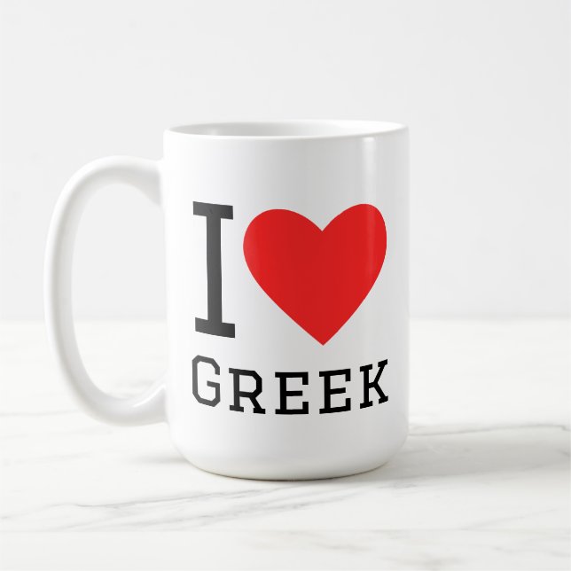 I love Greek  Coffee Mug (Left)