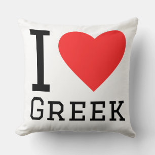 I love Greek  Throw Pillow