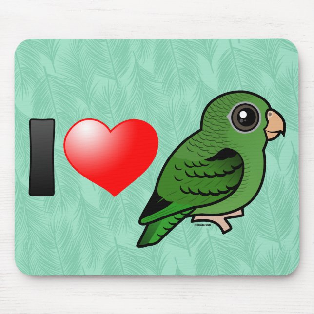 I Love Green Linnies Mouse Pad (Front)