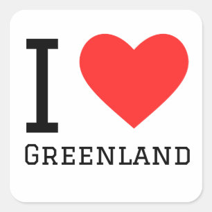 I love greenland square sticker